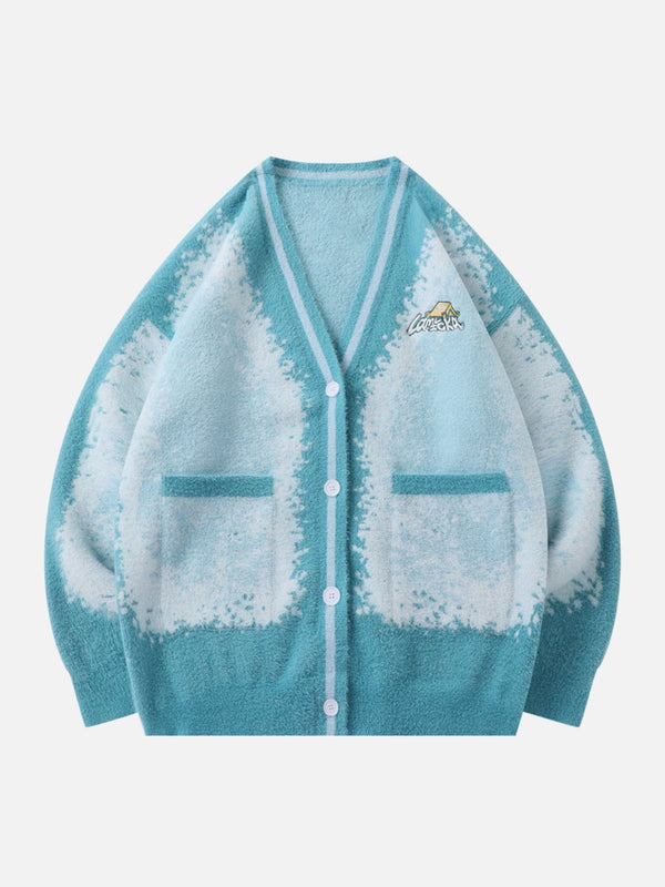 Helmiss - Snow Tie Dye Gradient Cardigan- Streetwear Fashion - helmiss.com