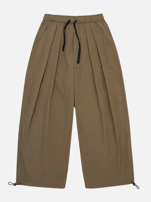 Helmiss - Solid Bound Feet Drawstring Pants- Streetwear Fashion - helmiss.com