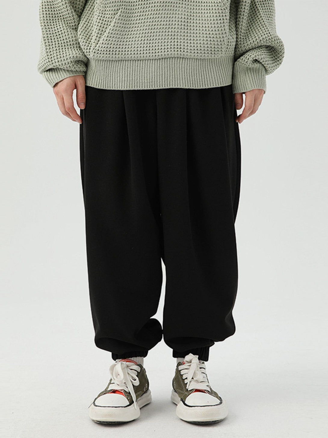 Helmiss - Solid Bunch Feet Pants- Streetwear Fashion - helmiss.com