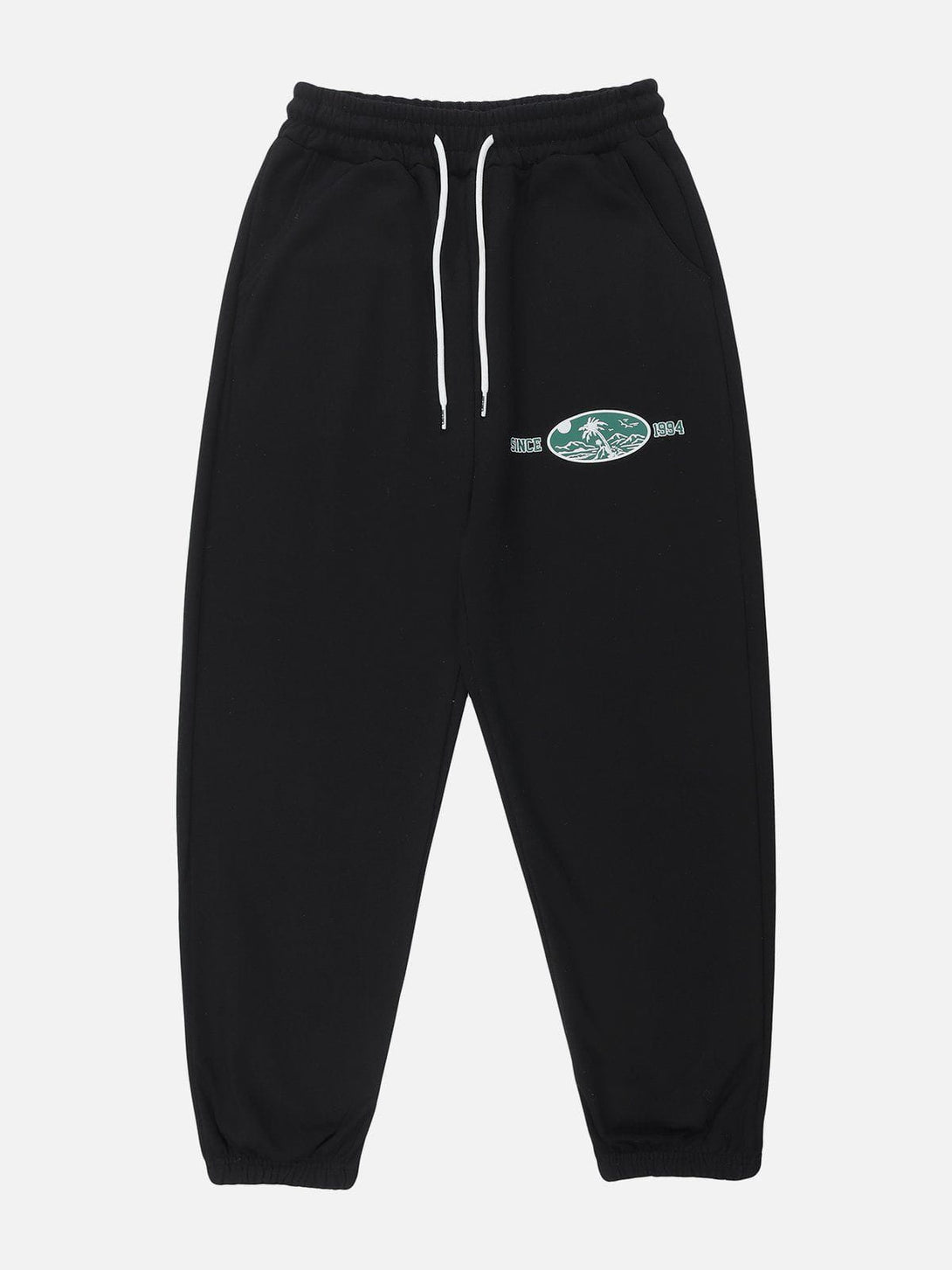 Helmiss - Solid Color Beach Print Sweatpants- Streetwear Fashion - helmiss.com