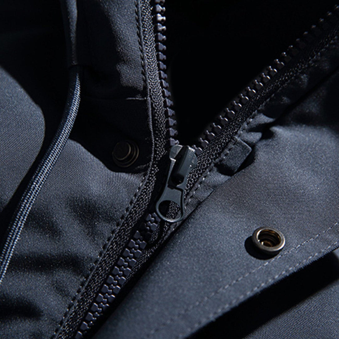 Helmiss - Solid Color Big Pocket Hooded Winter Coat- Streetwear Fashion - helmiss.com