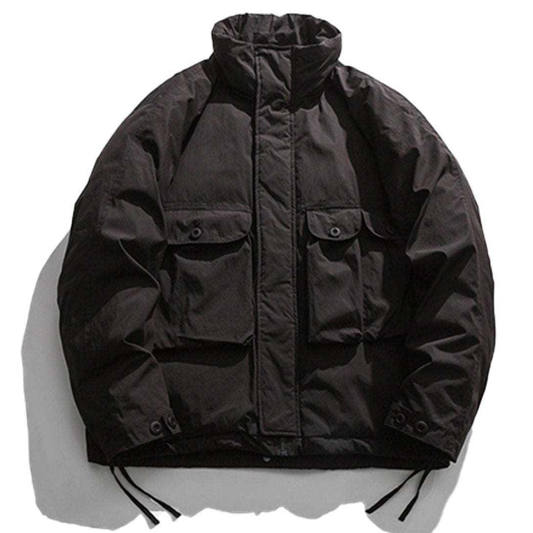 Helmiss - Solid Color Big Pocket Winter Coat- Streetwear Fashion - helmiss.com