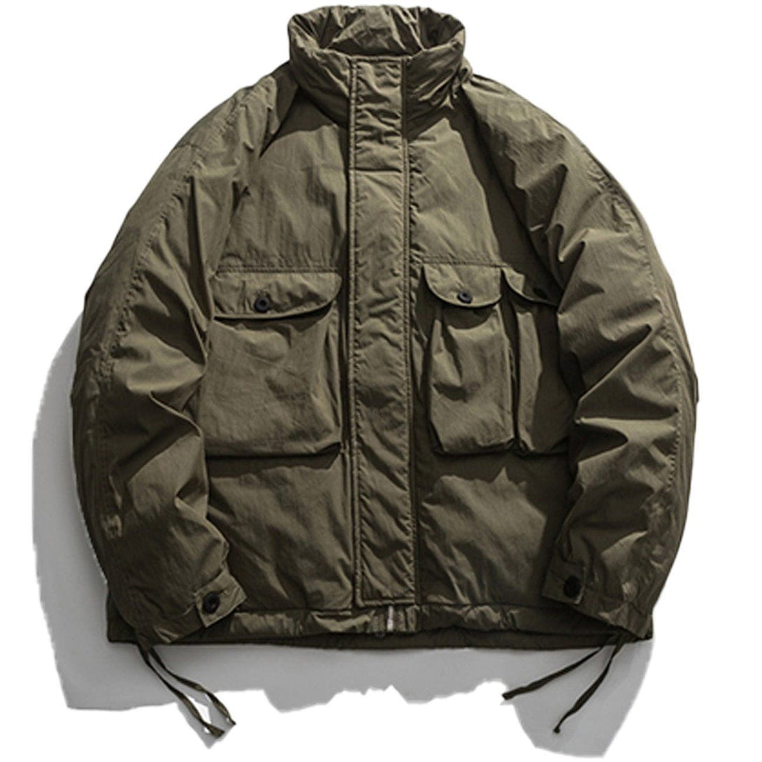 Helmiss - Solid Color Big Pocket Winter Coat- Streetwear Fashion - helmiss.com