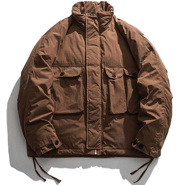 Helmiss - Solid Color Big Pocket Winter Coat- Streetwear Fashion - helmiss.com