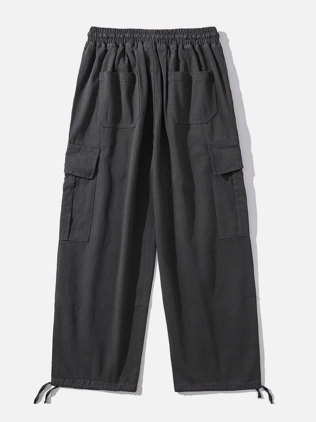 Helmiss - Solid Color Big Pockets To Tie Feet Pants- Streetwear Fashion - helmiss.com