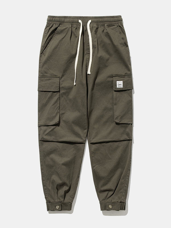 Helmiss - Solid Color Casual Cargo Pants- Streetwear Fashion - helmiss.com