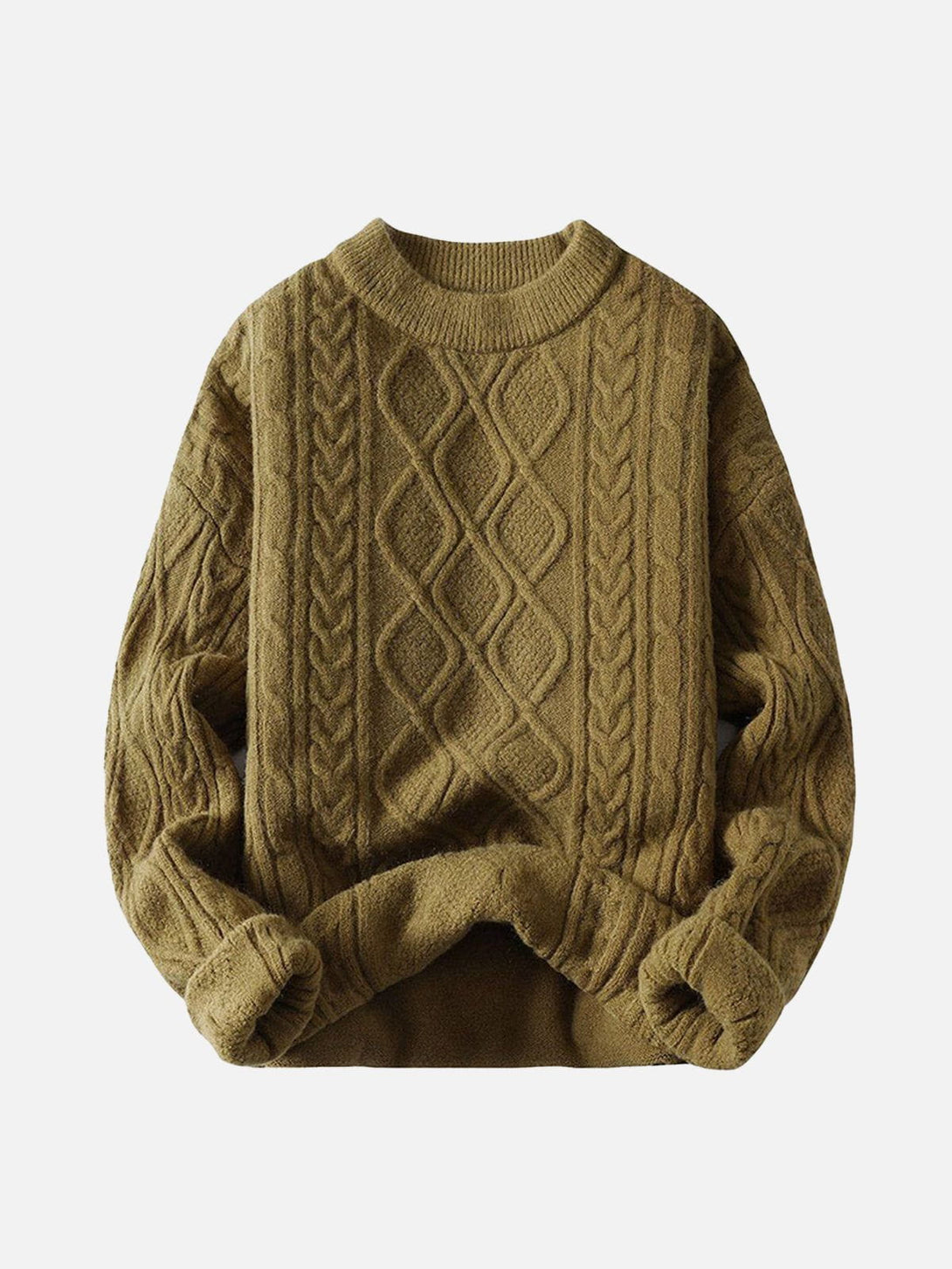 Helmiss - Solid Color Crew Neck Sweater- Streetwear Fashion - helmiss.com