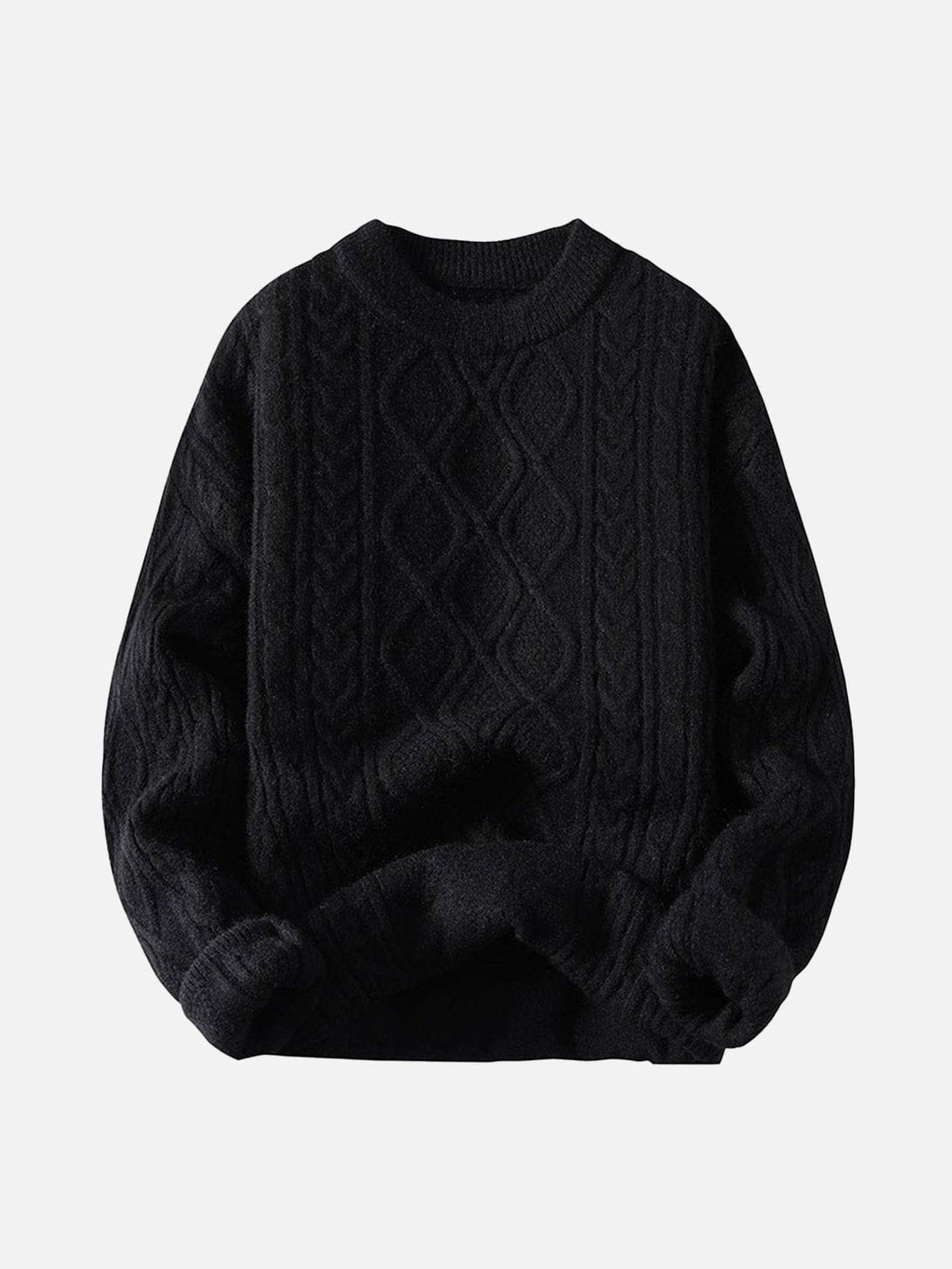 Helmiss - Solid Color Crew Neck Sweater- Streetwear Fashion - helmiss.com