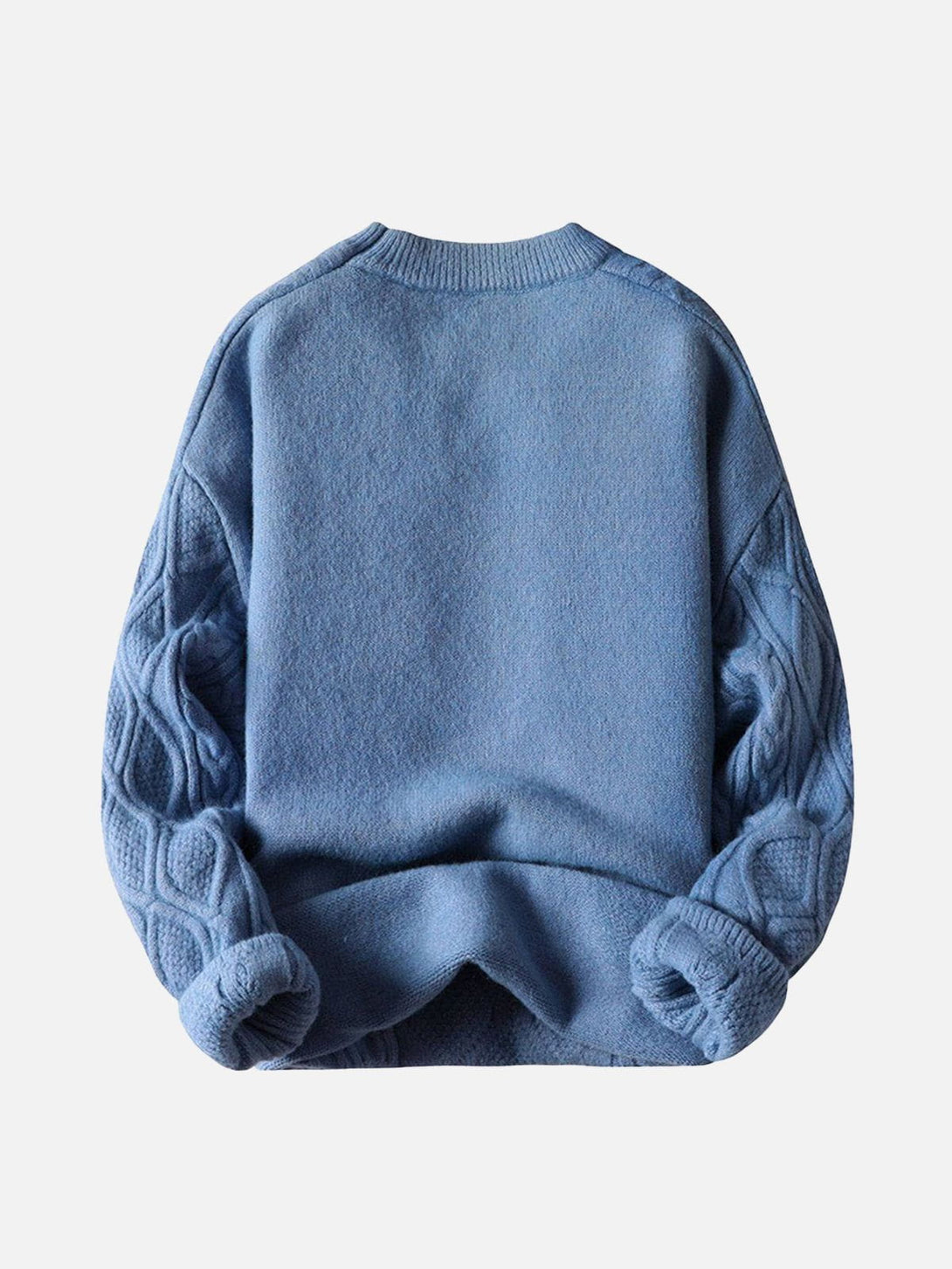 Helmiss - Solid Color Crew Neck Sweater- Streetwear Fashion - helmiss.com