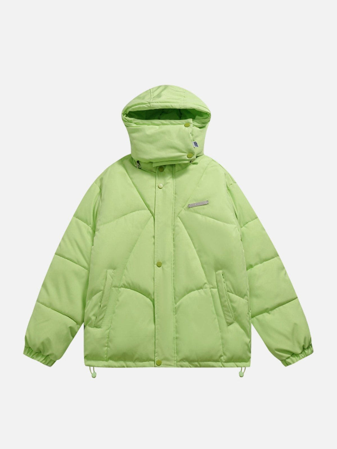 Helmiss - Solid Color Detachable Cap Winter Coat- Streetwear Fashion - helmiss.com