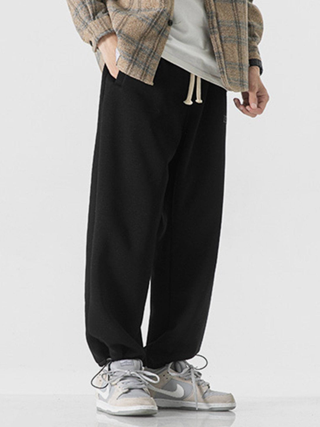 Helmiss - Solid Color Drawstring Pants- Streetwear Fashion - helmiss.com