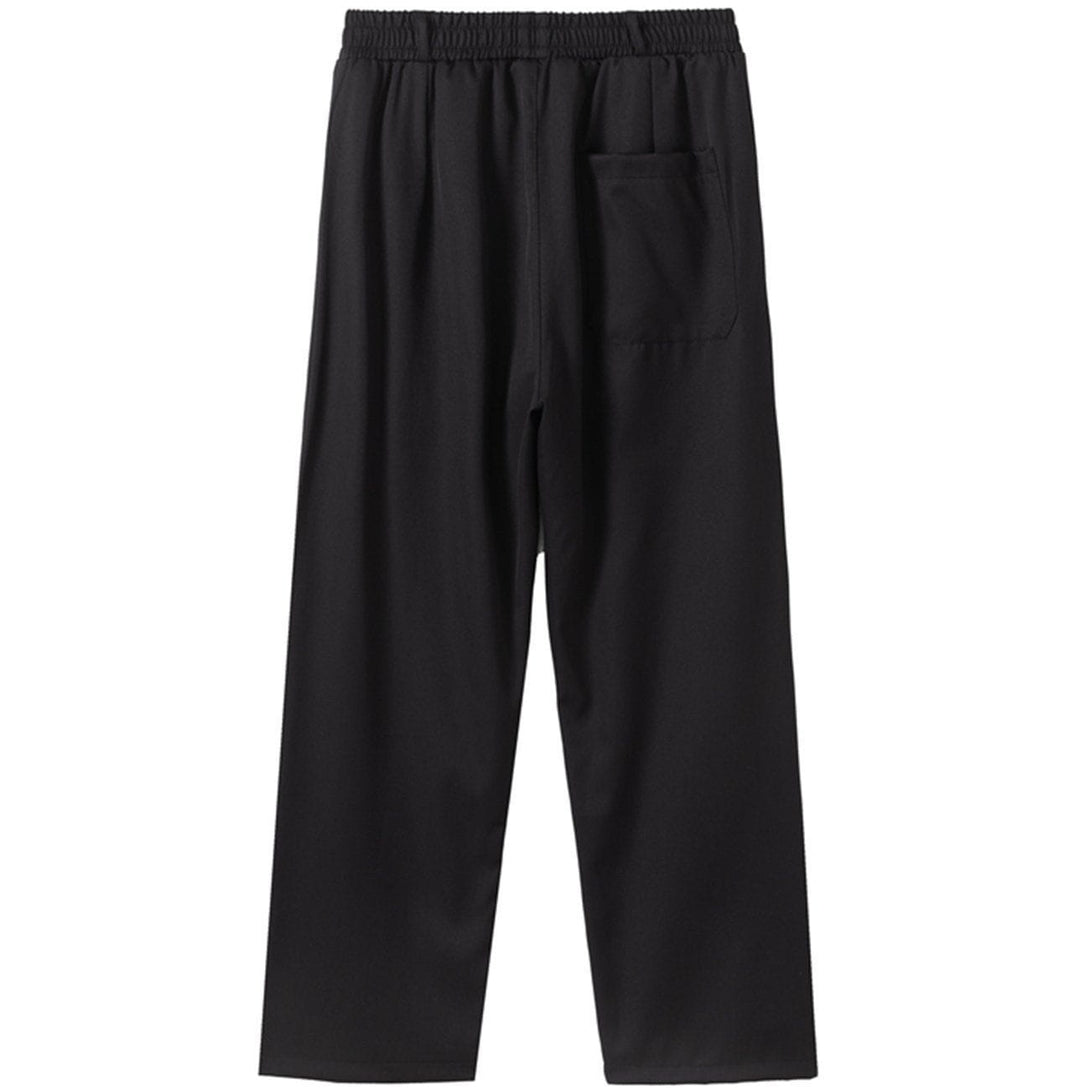 Helmiss - Solid Color Hem Button Pants- Streetwear Fashion - helmiss.com