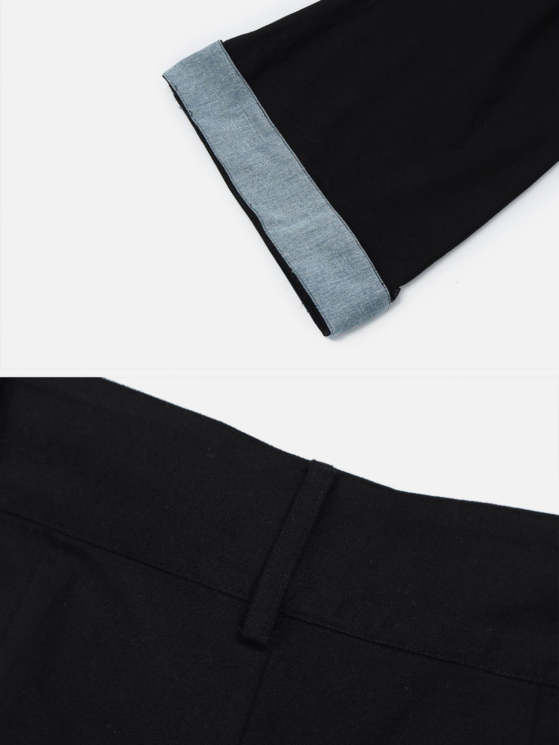 Helmiss - Solid Color Hem Reverse Denim Pants- Streetwear Fashion - helmiss.com