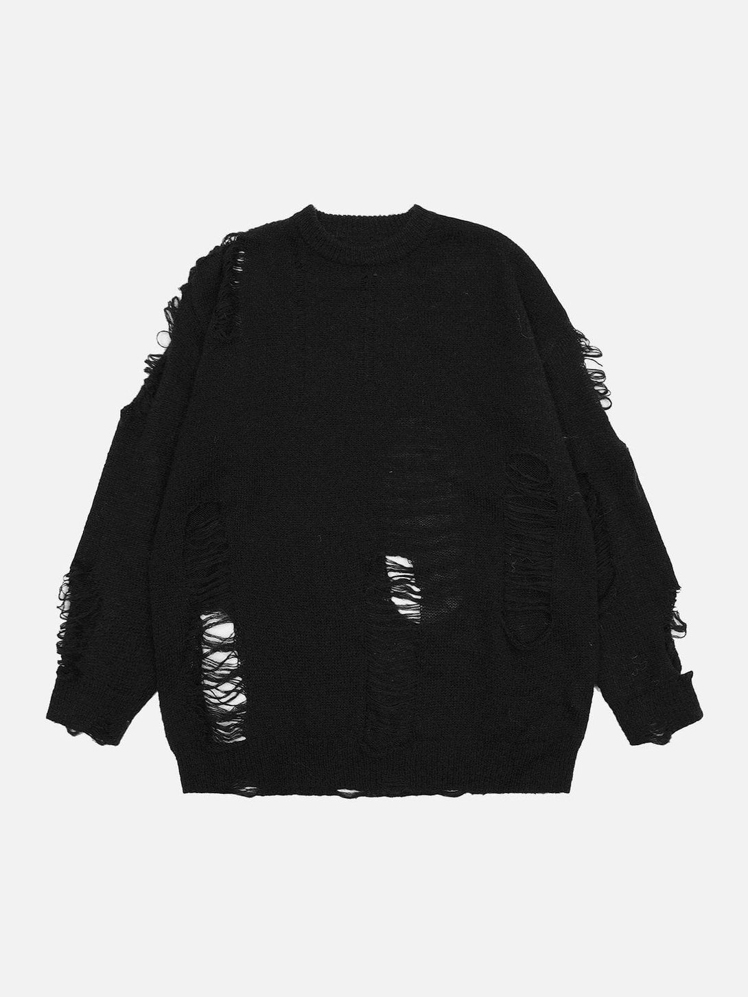 Helmiss - Solid Color Hole Sweater- Streetwear Fashion - helmiss.com