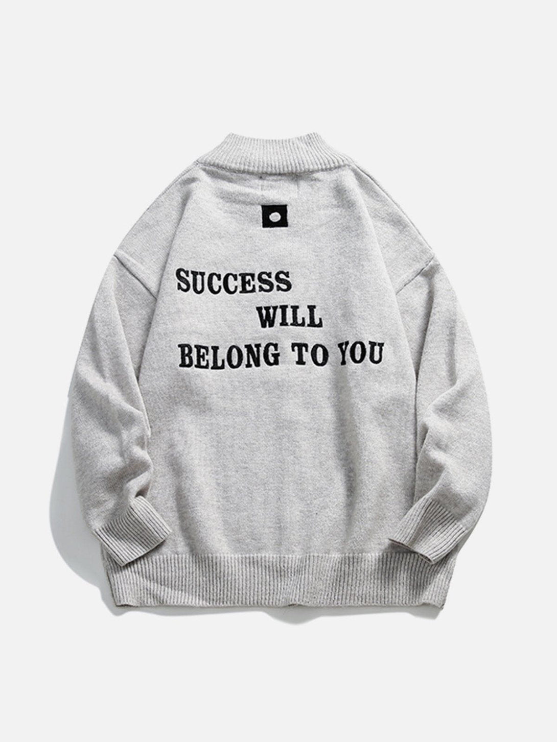 Helmiss - Solid Color Letter Embroidery Cardigan- Streetwear Fashion - helmiss.com