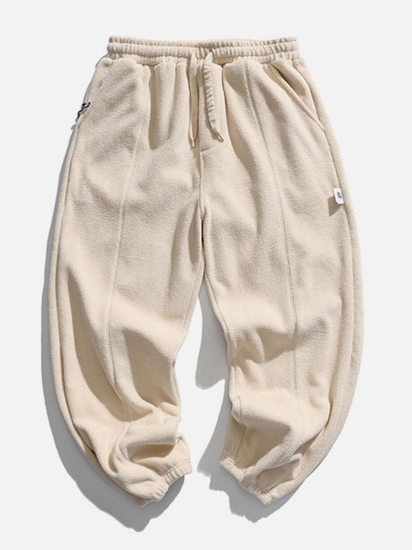 Helmiss - Solid Color Loose Drawstring Sweatpants- Streetwear Fashion - helmiss.com