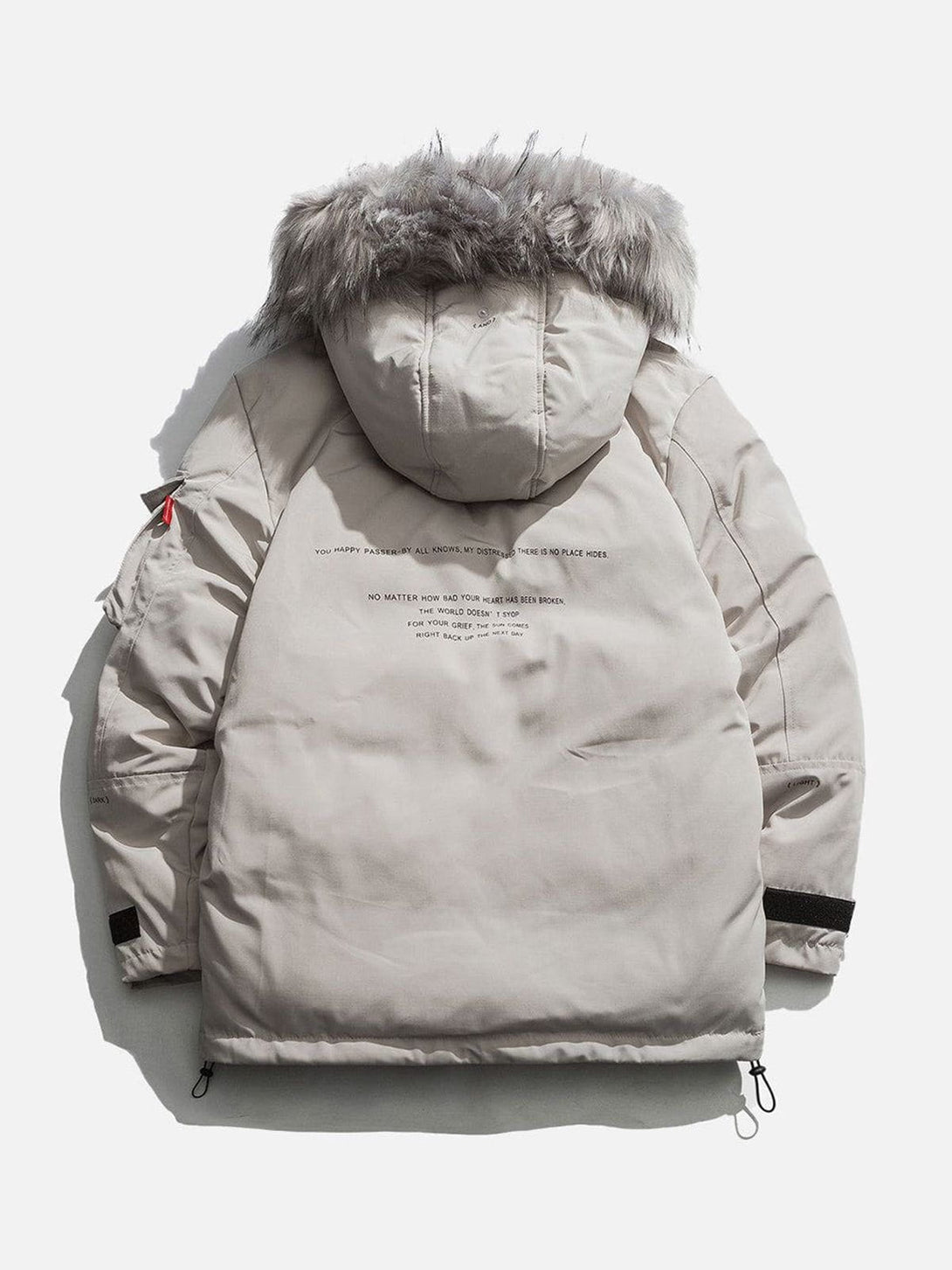 Helmiss - Solid Color Plush Hooded Winter Coat- Streetwear Fashion - helmiss.com