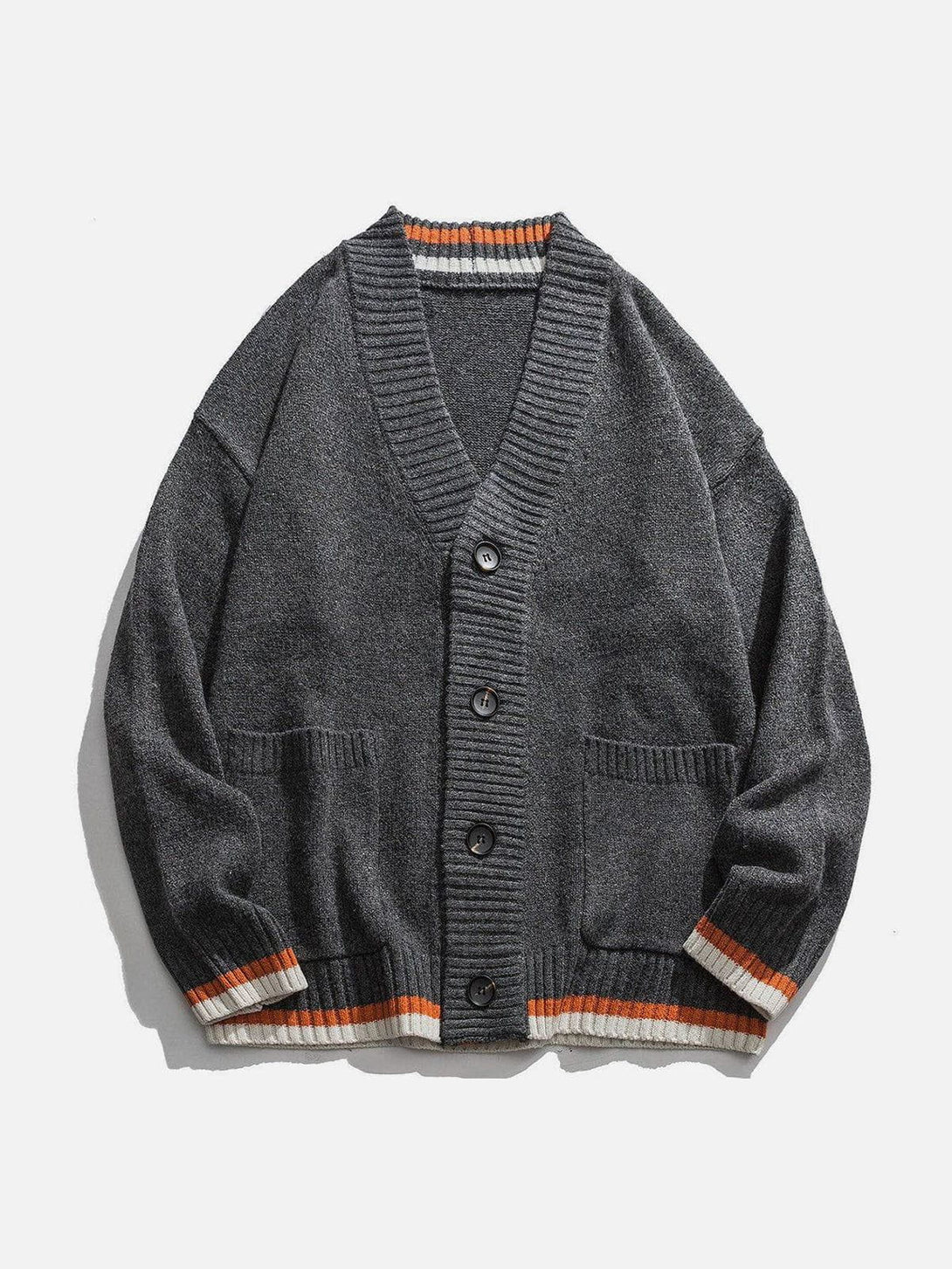 Helmiss - Solid Color Pocket Cardigan- Streetwear Fashion - helmiss.com