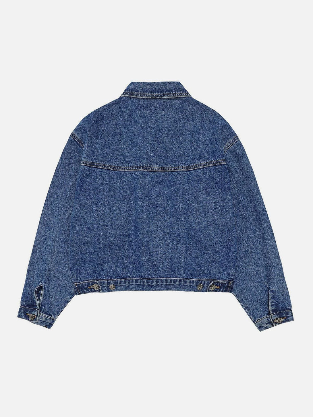 Helmiss - Solid Color Pocket Denim Jacket- Streetwear Fashion - helmiss.com