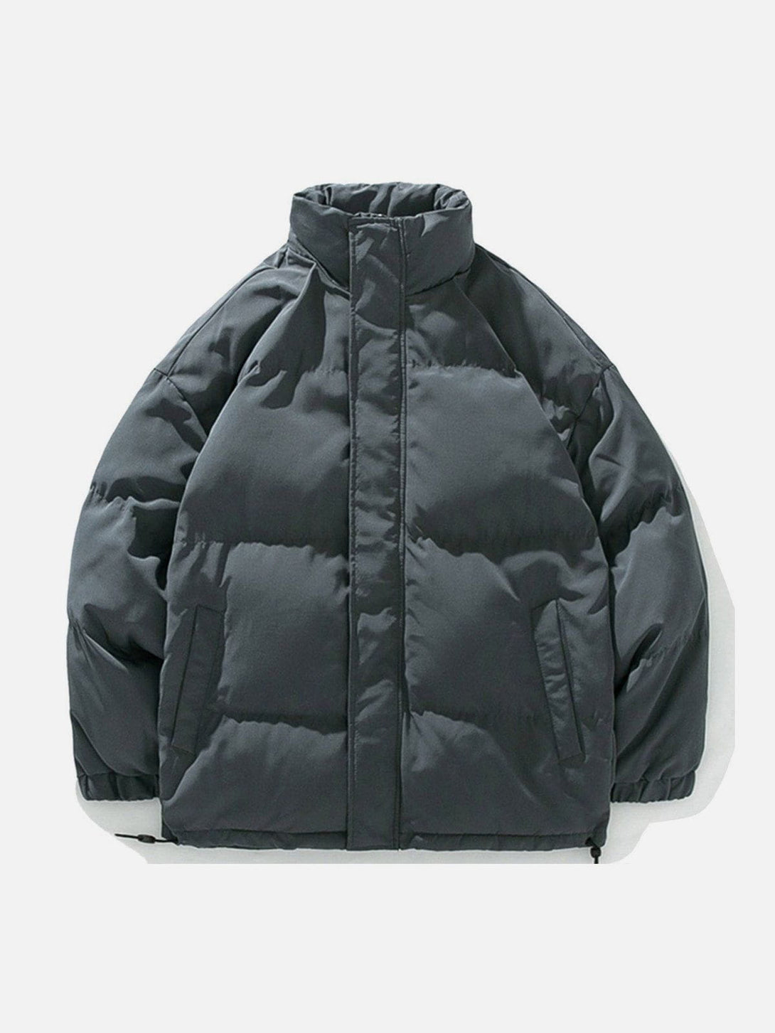 Helmiss - Solid Color Puffer Coat- Streetwear Fashion - helmiss.com