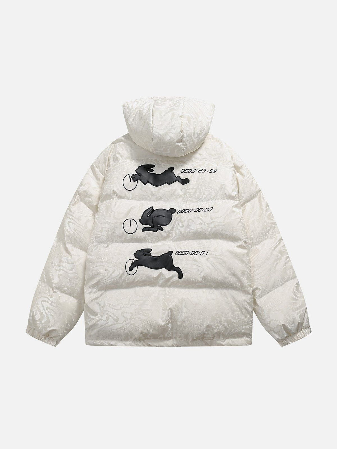 Helmiss - Solid Color Rabbit Graphic Winter Coat- Streetwear Fashion - helmiss.com