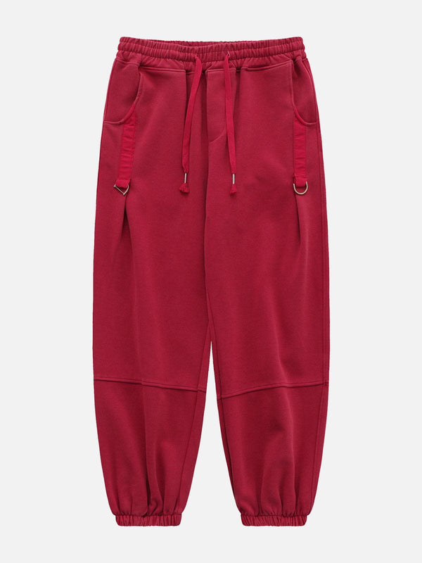 Helmiss - Solid Color Ruffle Sweatpants- Streetwear Fashion - helmiss.com