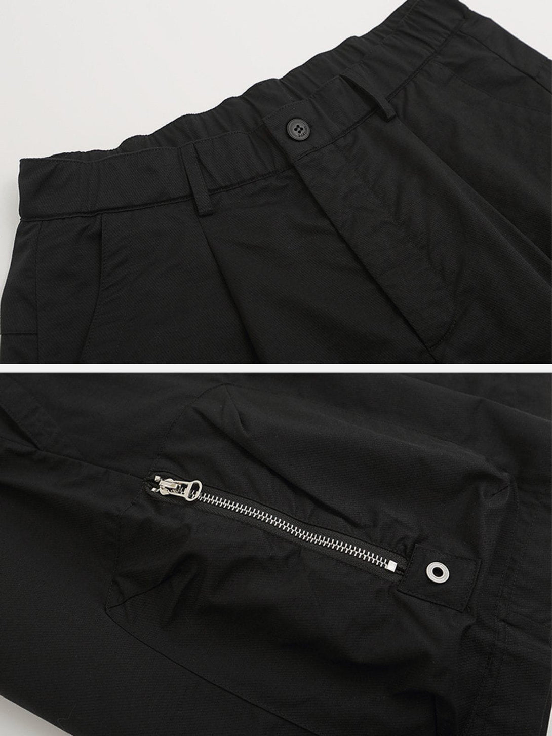 Helmiss - Solid Color Side Zipper Pockets Cargo Shorts- Streetwear Fashion - helmiss.com