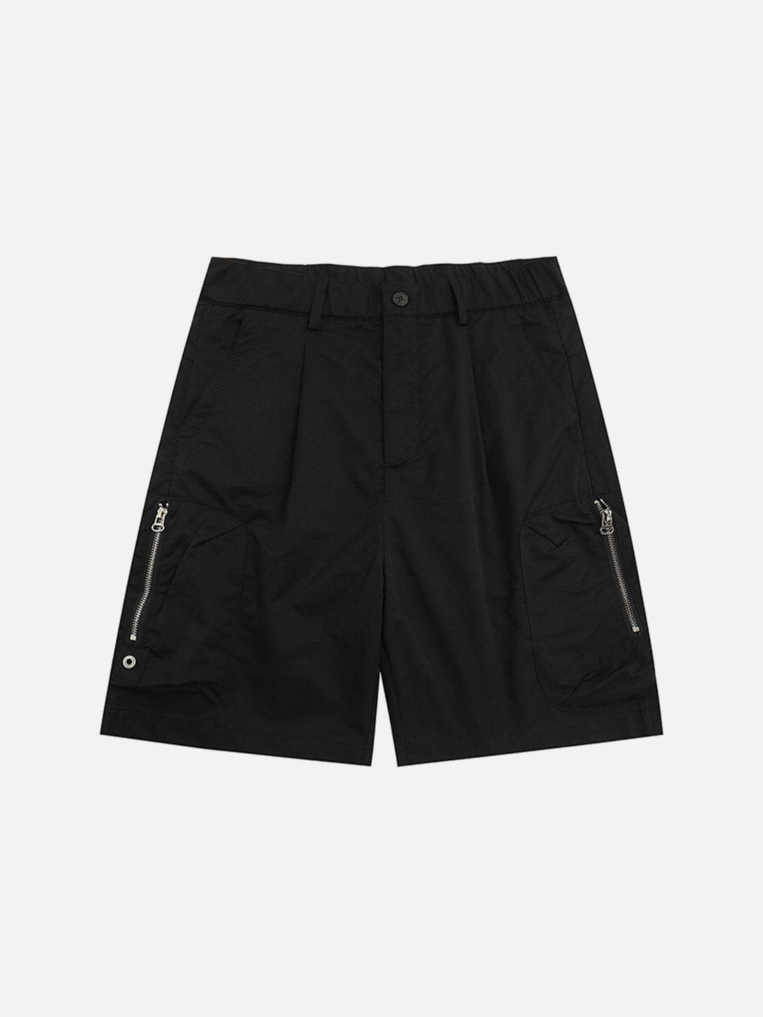 Helmiss - Solid Color Side Zipper Pockets Cargo Shorts- Streetwear Fashion - helmiss.com