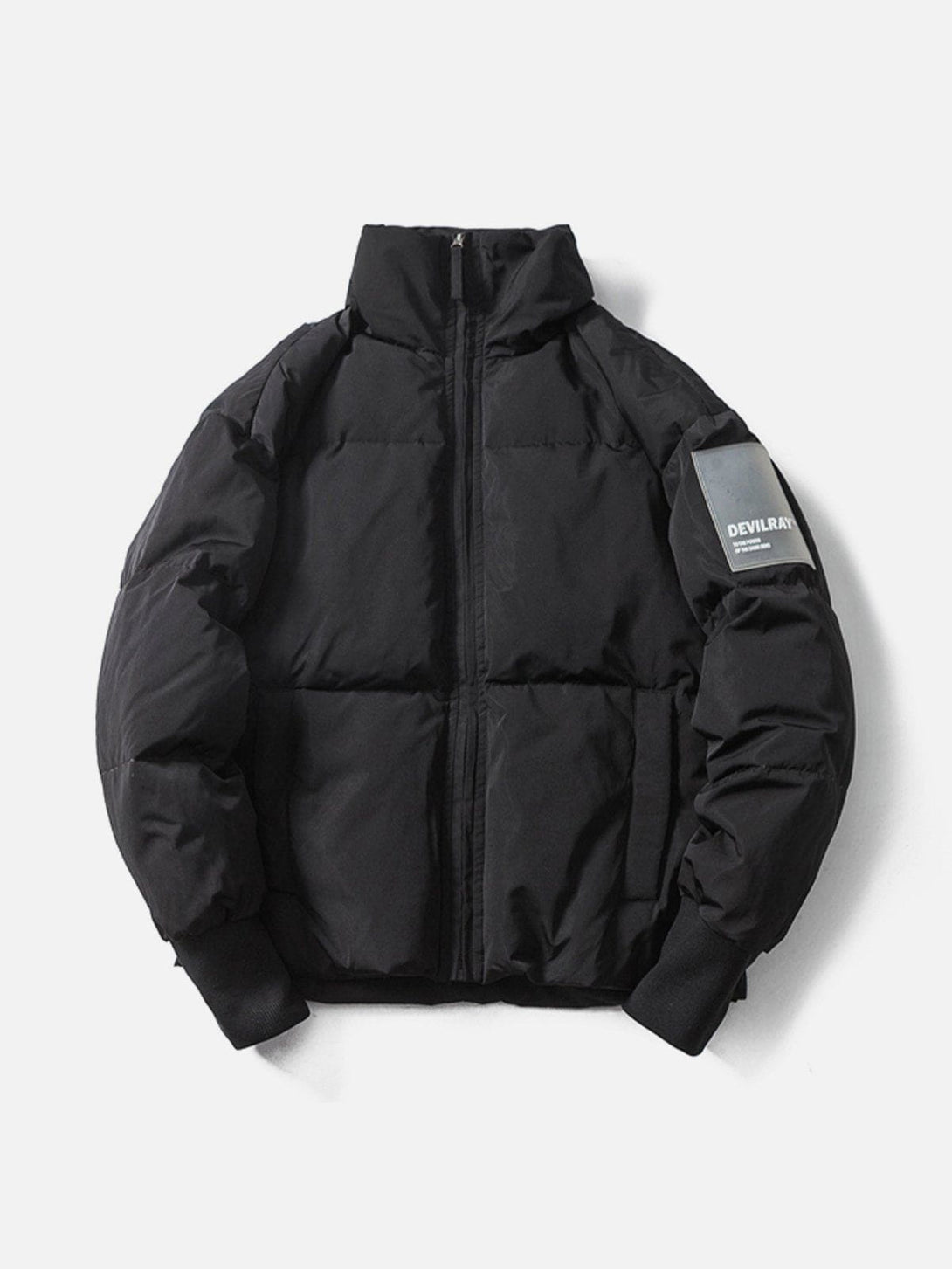 Helmiss - Solid Color Stand Collar Puffer Jacket- Streetwear Fashion - helmiss.com