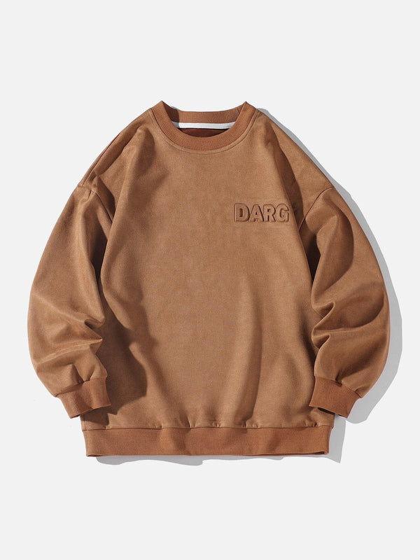 Helmiss - Solid Color Suede Sweatshirt- Streetwear Fashion - helmiss.com