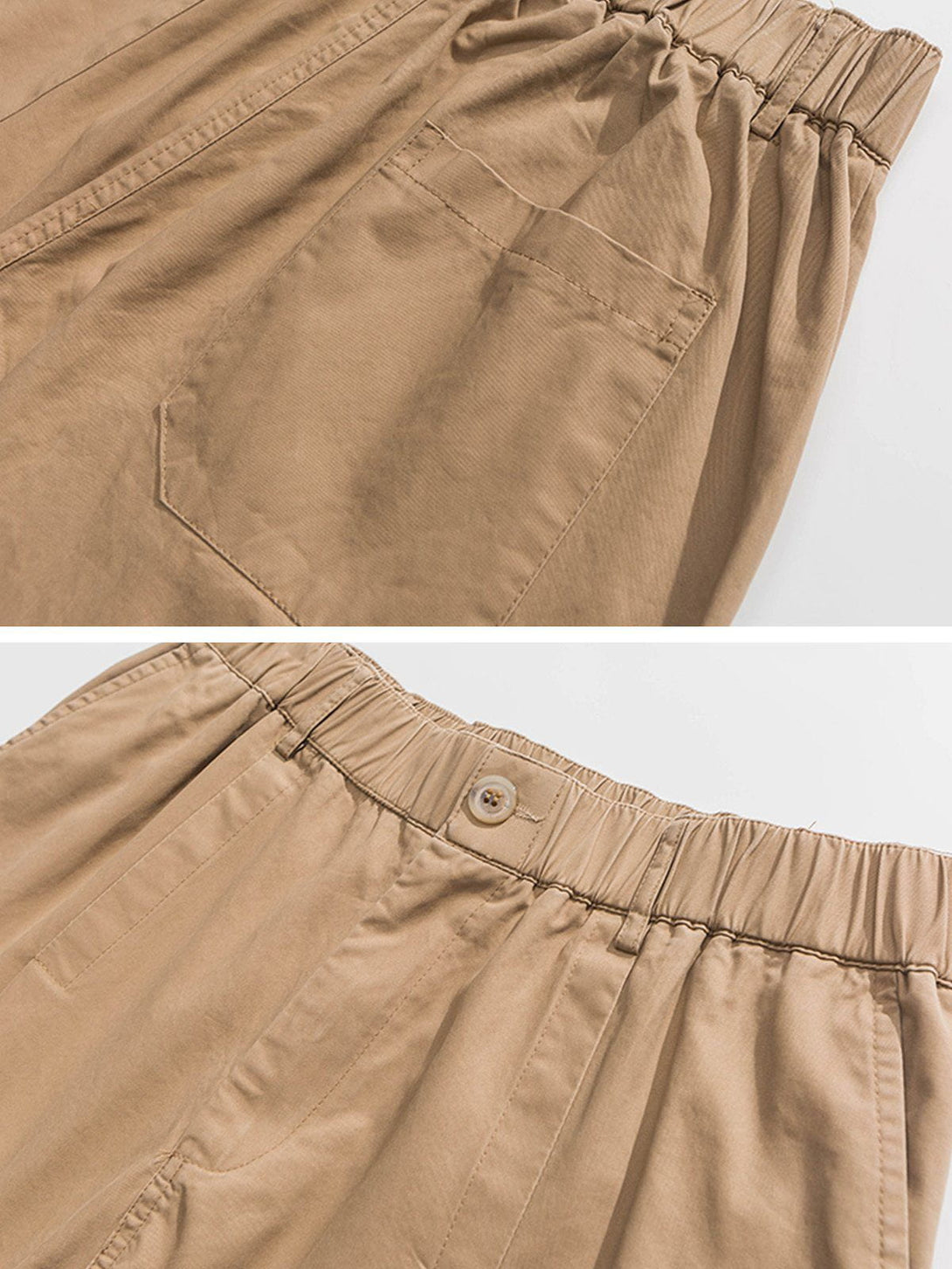 Helmiss - Solid Color Twill Cargo Pants- Streetwear Fashion - helmiss.com