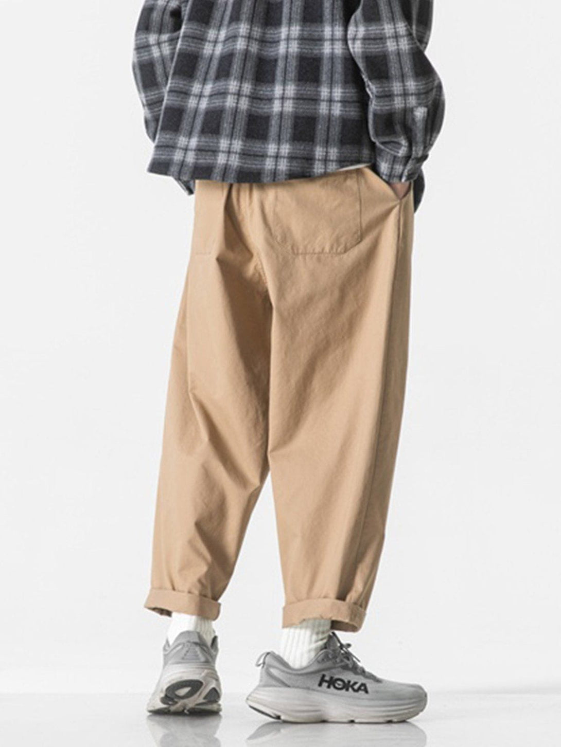 Helmiss - Solid Color Twill Cargo Pants- Streetwear Fashion - helmiss.com