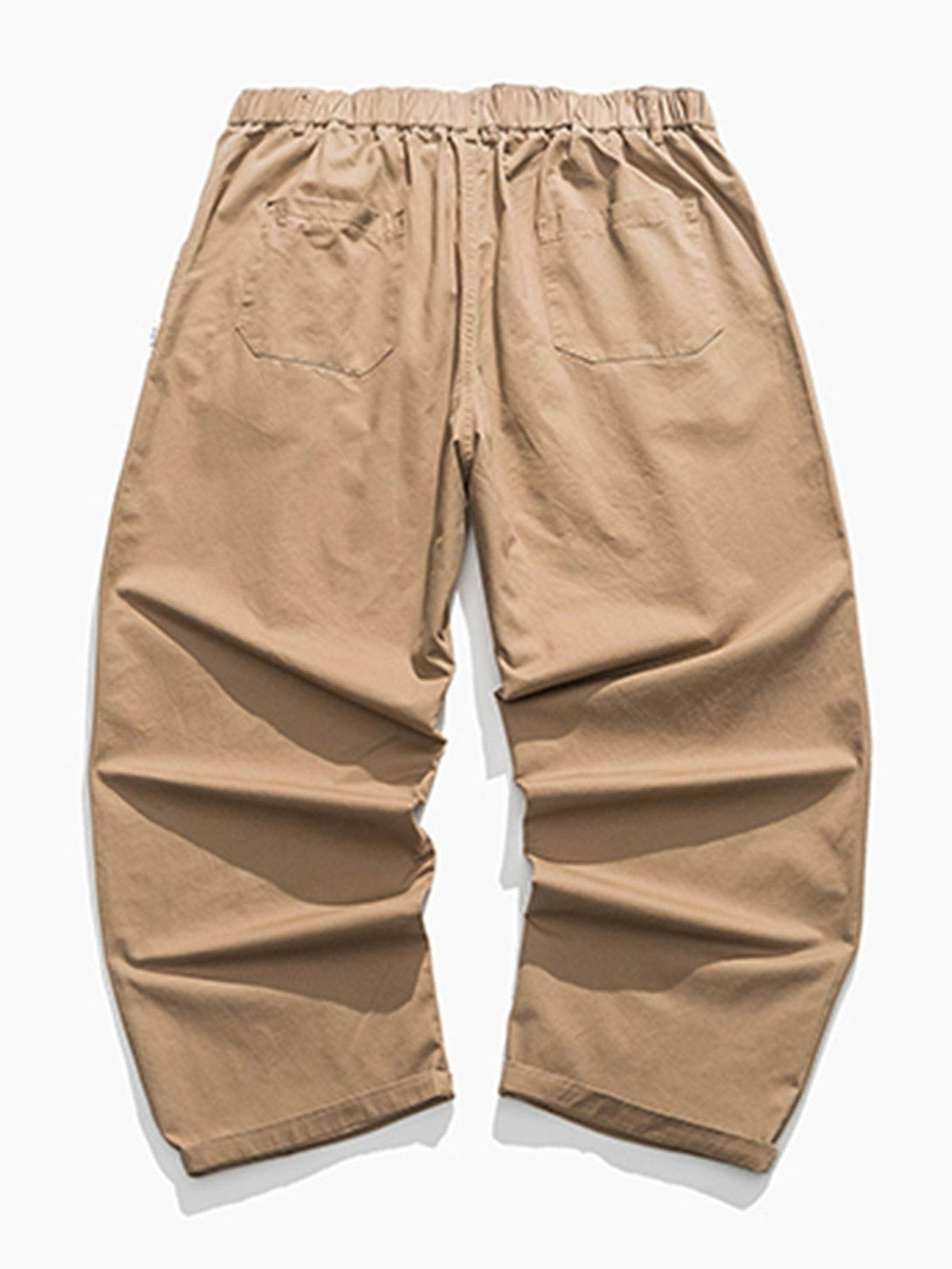 Helmiss - Solid Color Twill Cargo Pants- Streetwear Fashion - helmiss.com