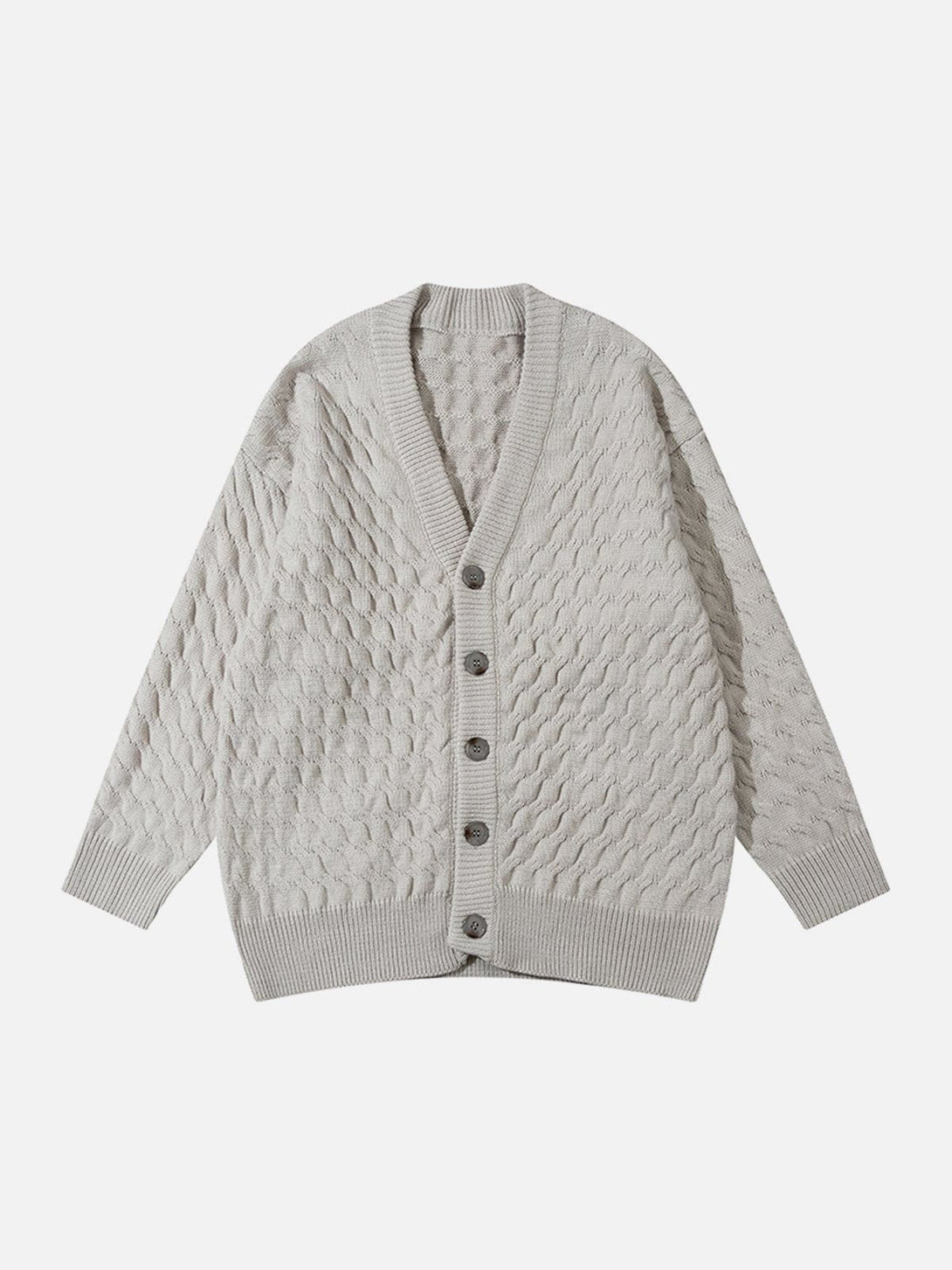 Helmiss - Solid Color Twist Cardigan- Streetwear Fashion - helmiss.com