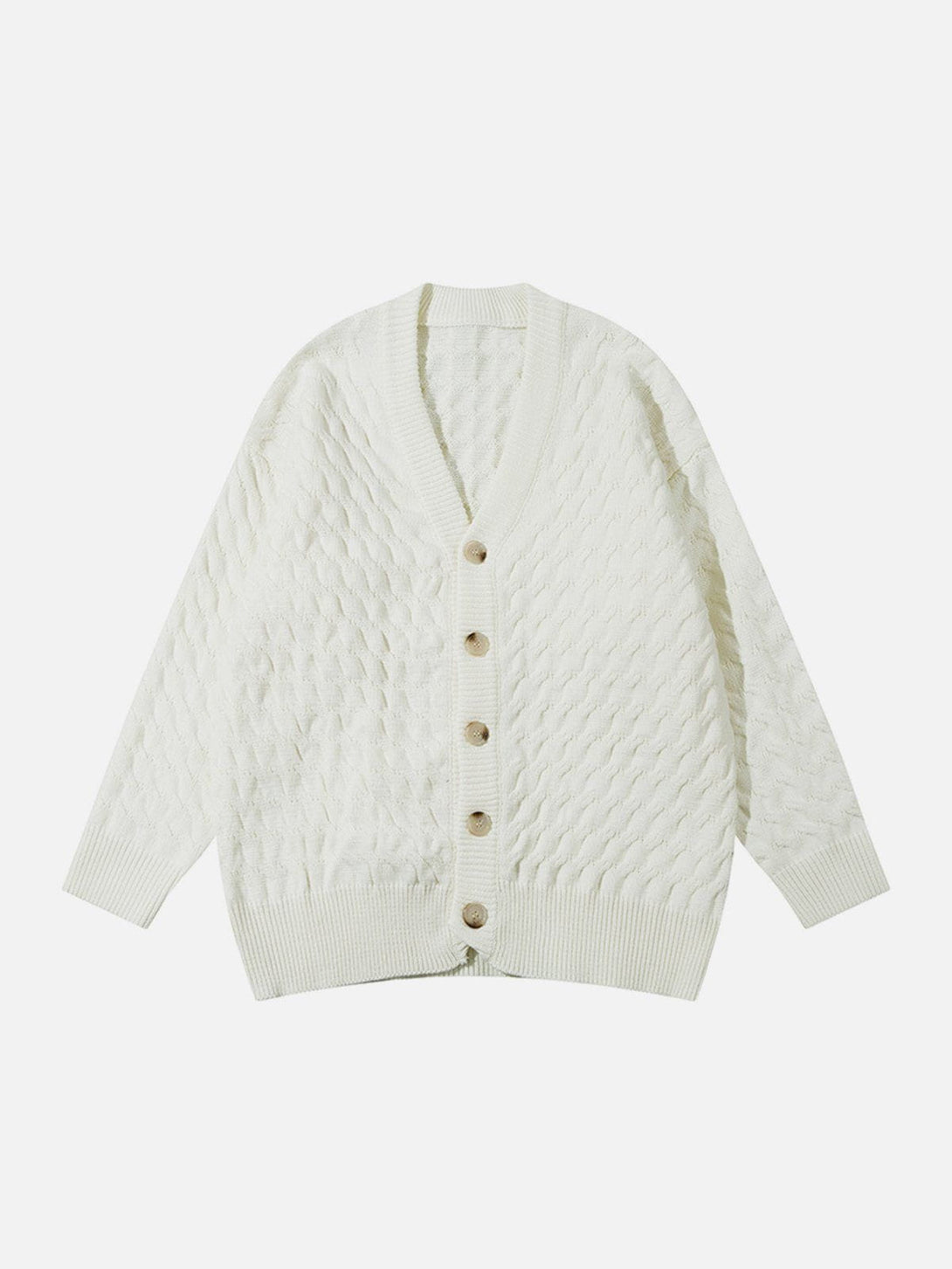 Helmiss - Solid Color Twist Cardigan- Streetwear Fashion - helmiss.com