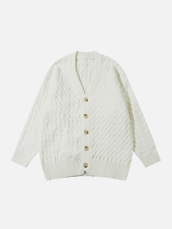 Helmiss - Solid Color Twist Cardigan- Streetwear Fashion - helmiss.com