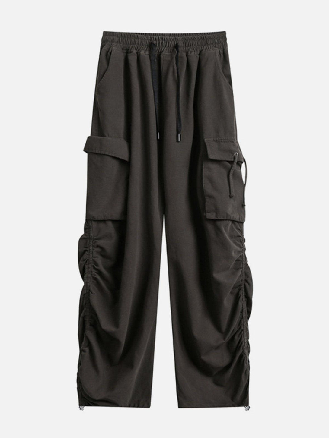 Helmiss - Solid Colour Loose Fitting Cargo Pants- Streetwear Fashion - helmiss.com