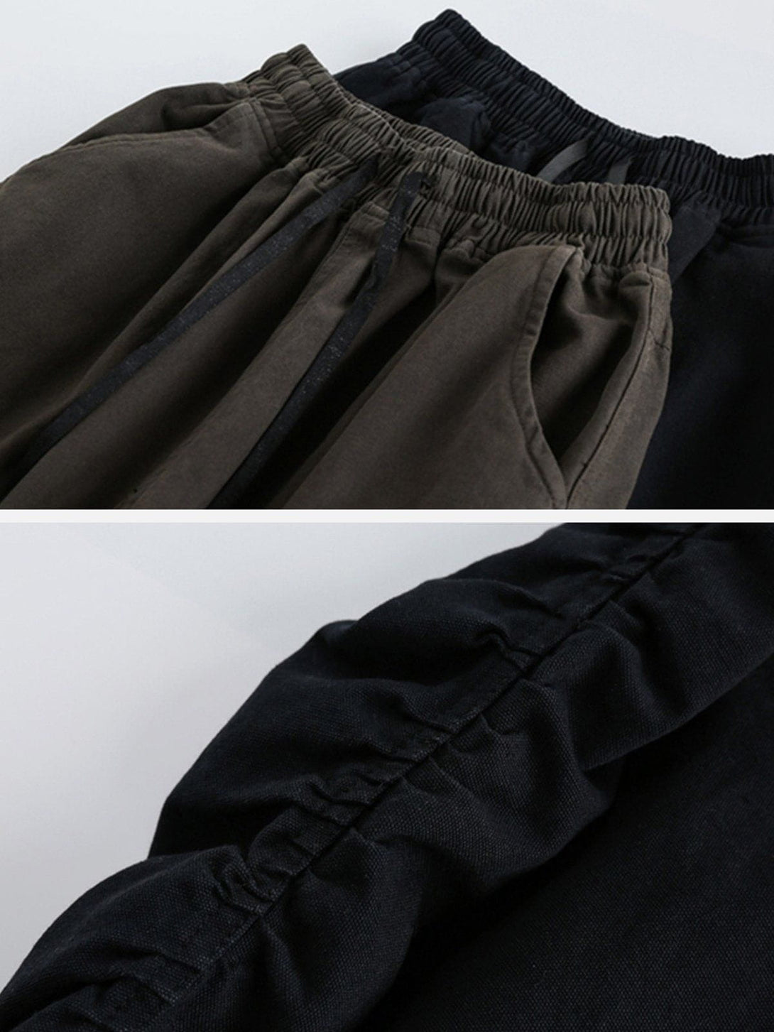 Helmiss - Solid Colour Loose Fitting Cargo Pants- Streetwear Fashion - helmiss.com