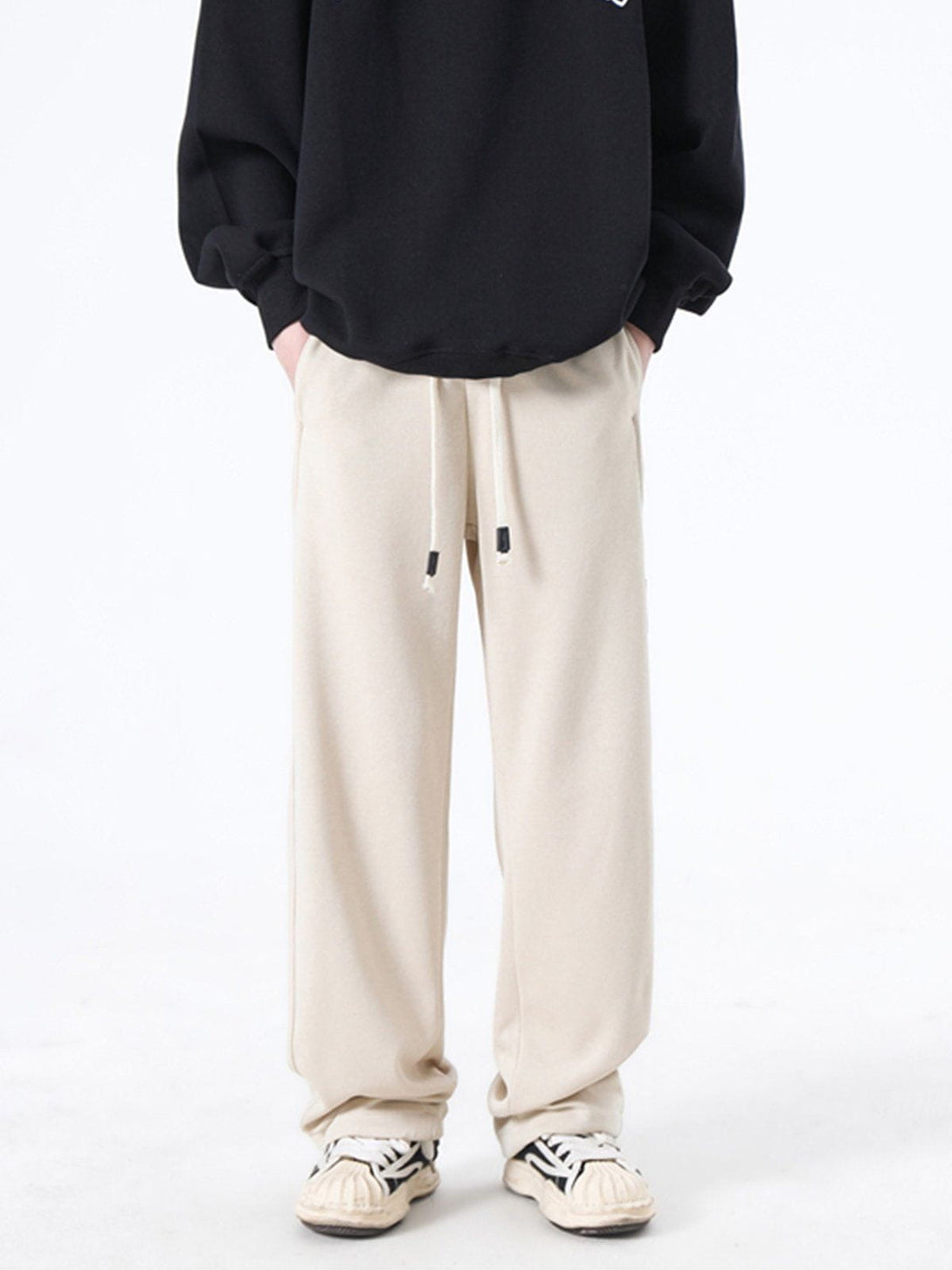 Helmiss - Solid Colour Patchwork Pants- Streetwear Fashion - helmiss.com