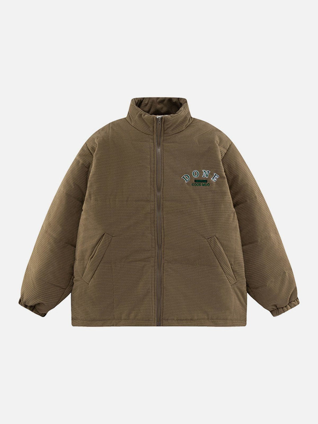 Helmiss - Solid Corduroy Embroidered Winter Coat- Streetwear Fashion - helmiss.com