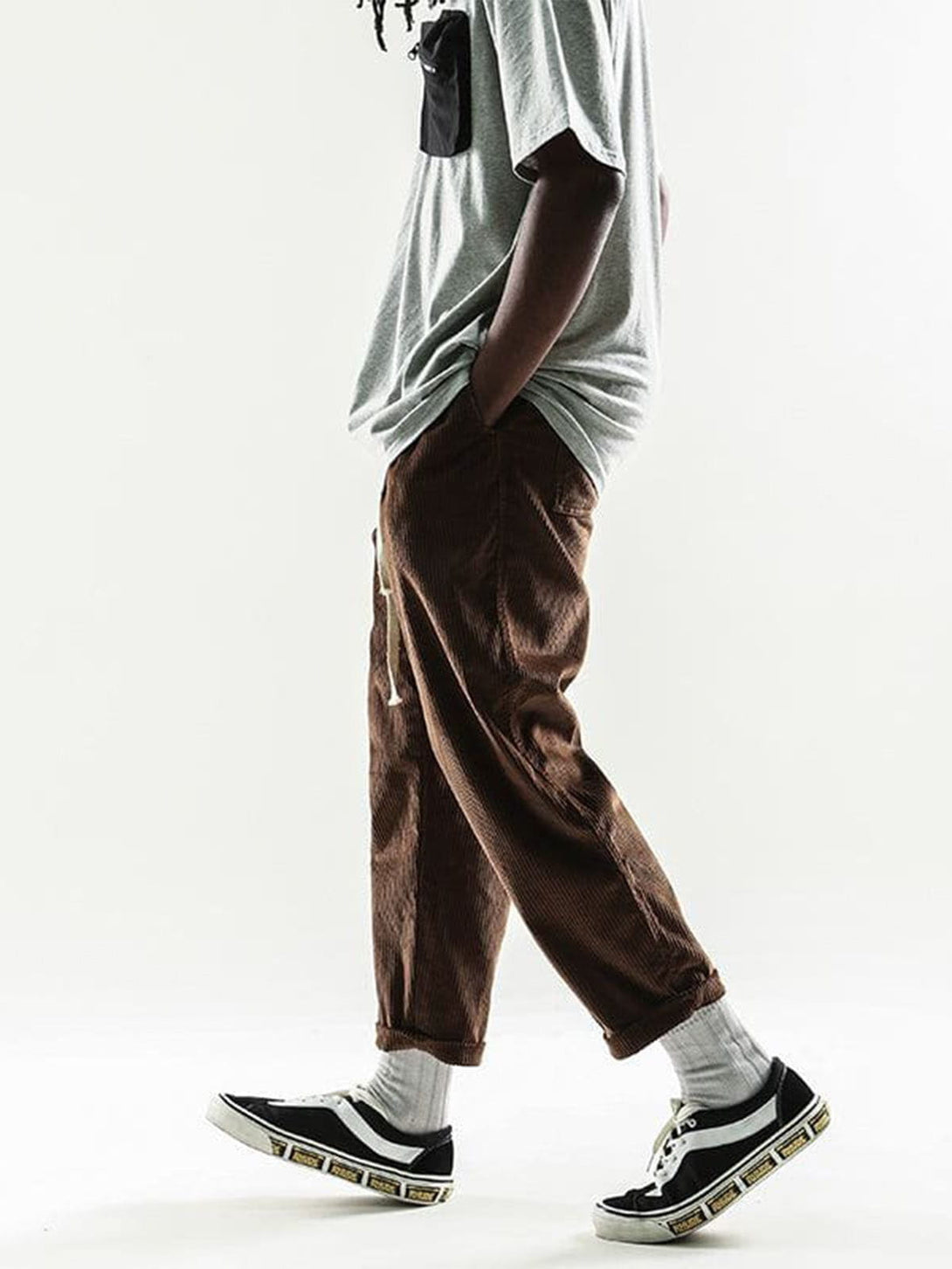 Helmiss - Solid Corduroy Pants- Streetwear Fashion - helmiss.com