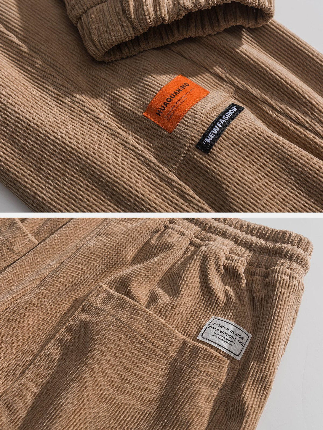 Helmiss - Solid Corduroy Sweatpants- Streetwear Fashion - helmiss.com