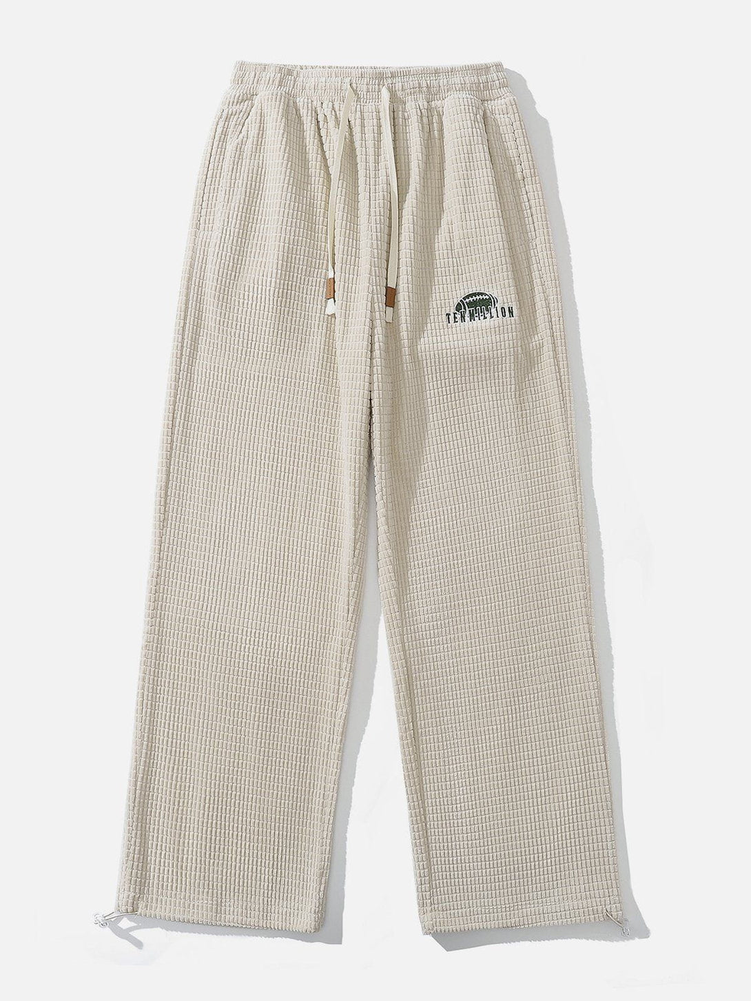 Helmiss - Solid Corduroy Waffle Pants- Streetwear Fashion - helmiss.com