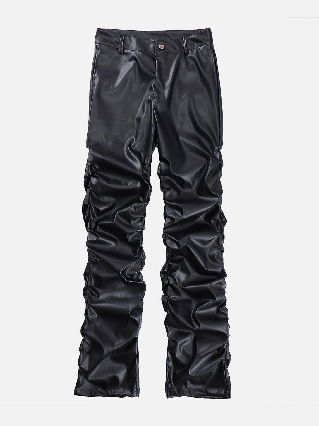 Helmiss - Solid Crinkled PU Pants- Streetwear Fashion - helmiss.com