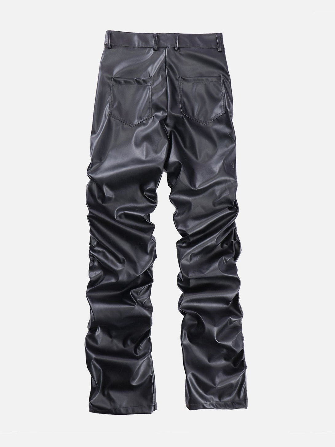 Helmiss - Solid Crinkled PU Pants- Streetwear Fashion - helmiss.com