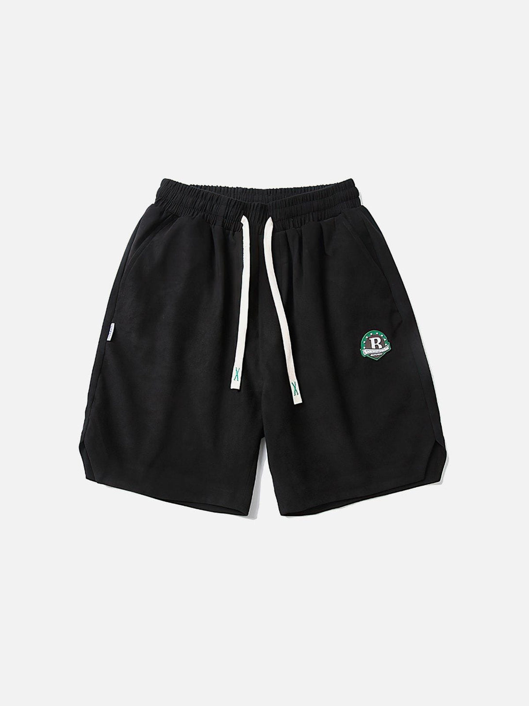 Helmiss - Solid Embroidery Badge Drawstring Shorts- Streetwear Fashion - helmiss.com