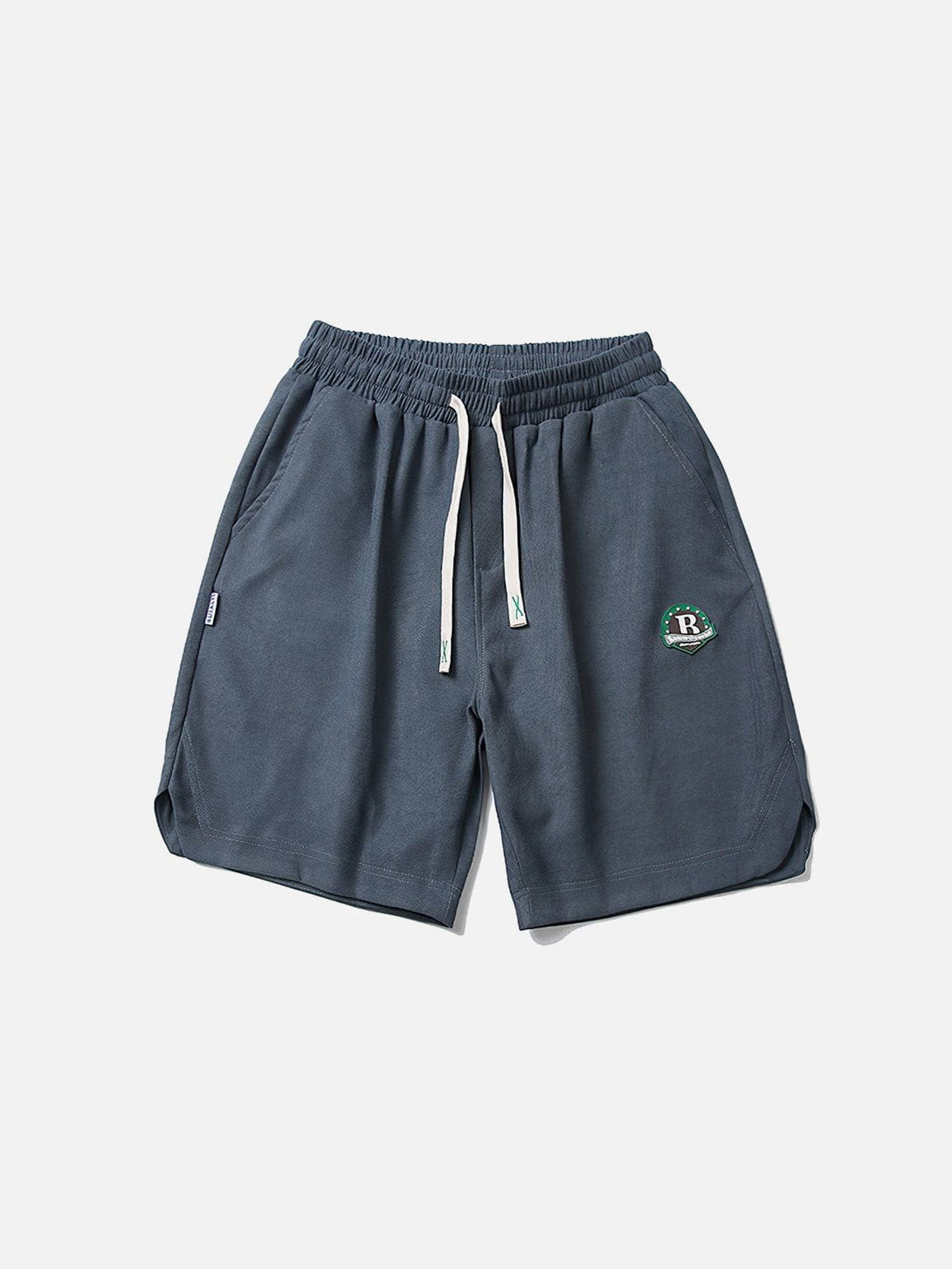 Helmiss - Solid Embroidery Badge Drawstring Shorts- Streetwear Fashion - helmiss.com