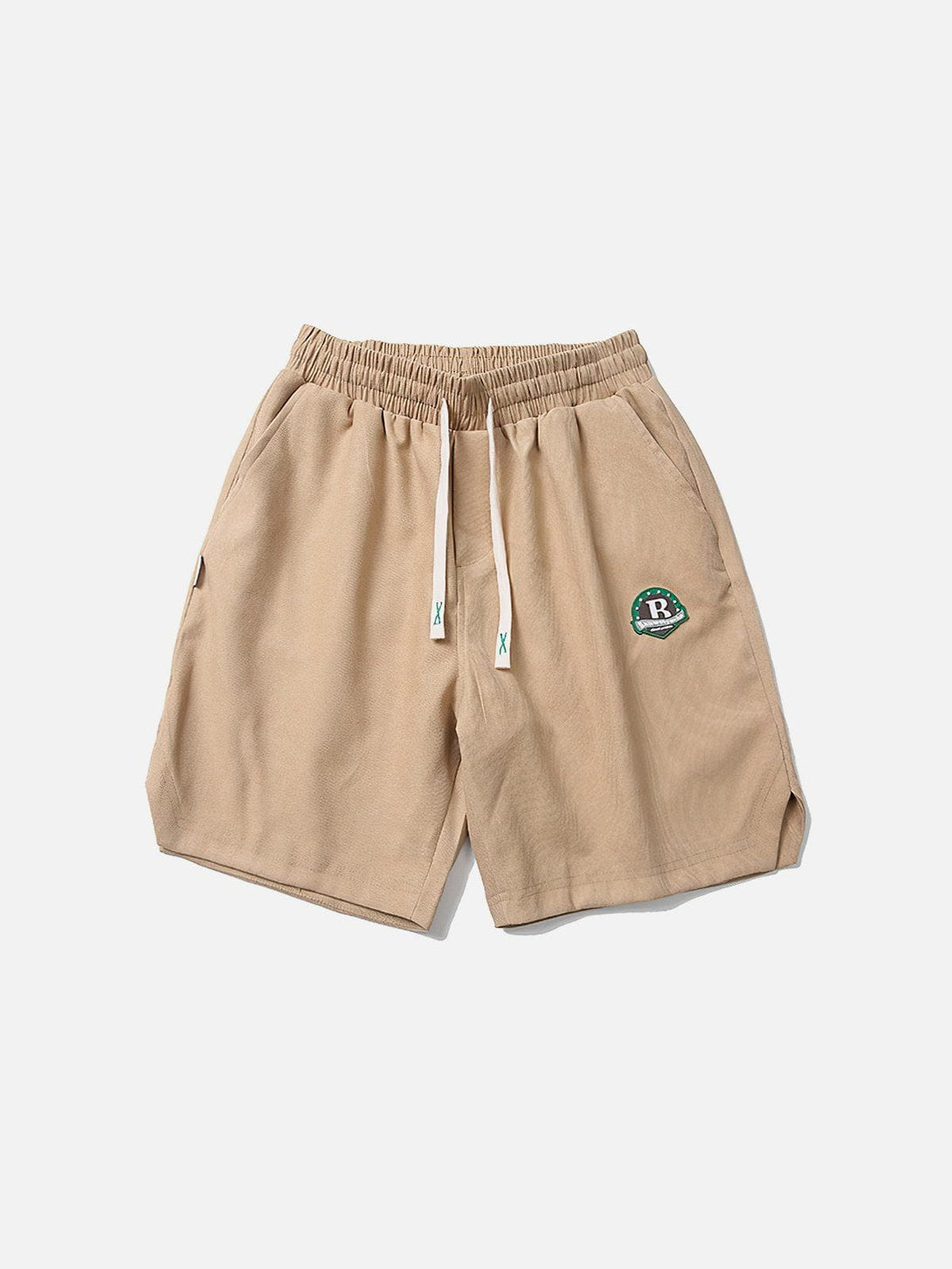 Helmiss - Solid Embroidery Badge Drawstring Shorts- Streetwear Fashion - helmiss.com