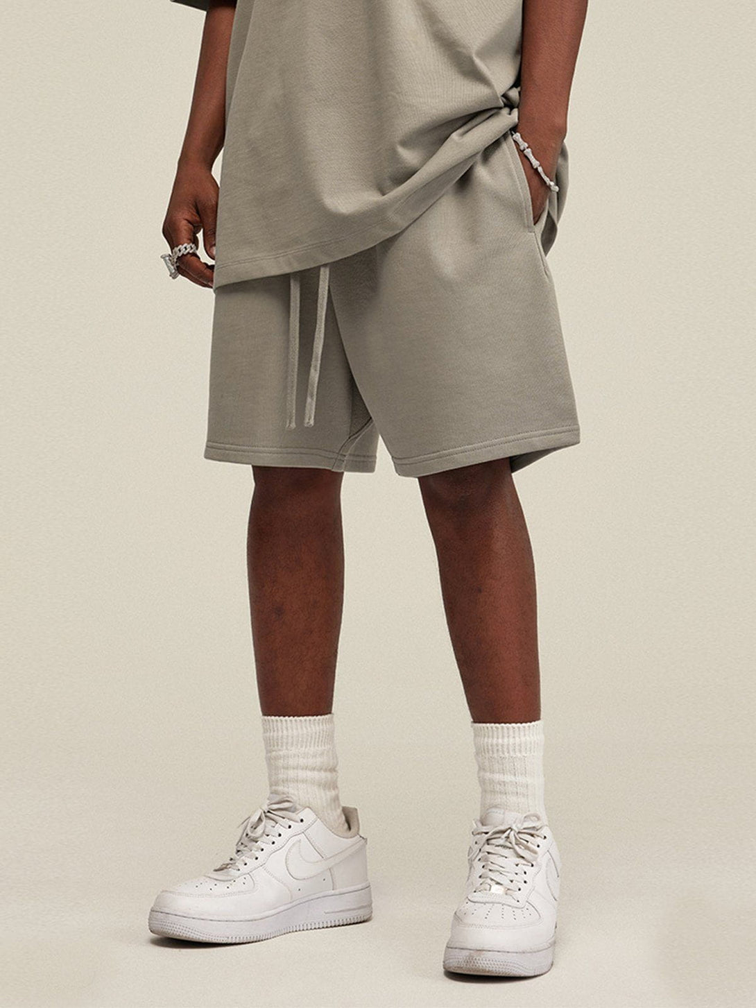 Helmiss - Solid Essential Drawstring Shorts- Streetwear Fashion - helmiss.com