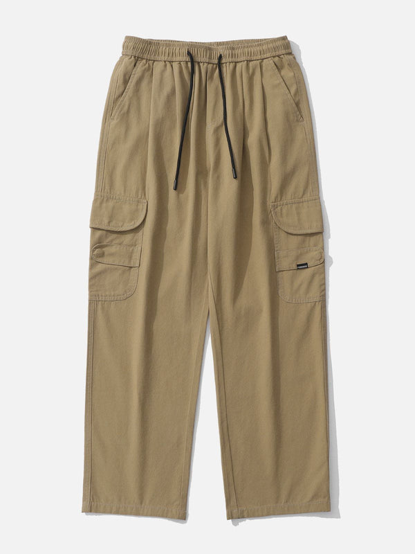 Helmiss - Solid Large Multi-Pocket Cargo Pants- Streetwear Fashion - helmiss.com